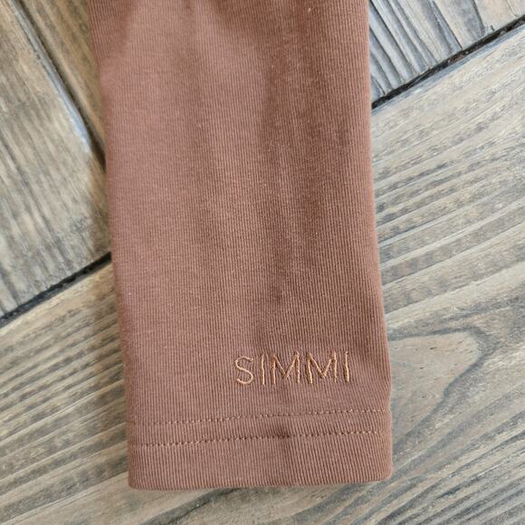 Simmi London Top Womens 6 Corset Tobacco Hook & Eye Cropped Long Sleeve Stretch - Picture 7 of 12